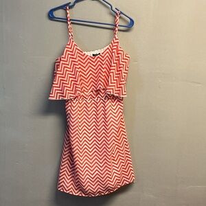 Indulge Red and White Chevron Dress size XL 0108